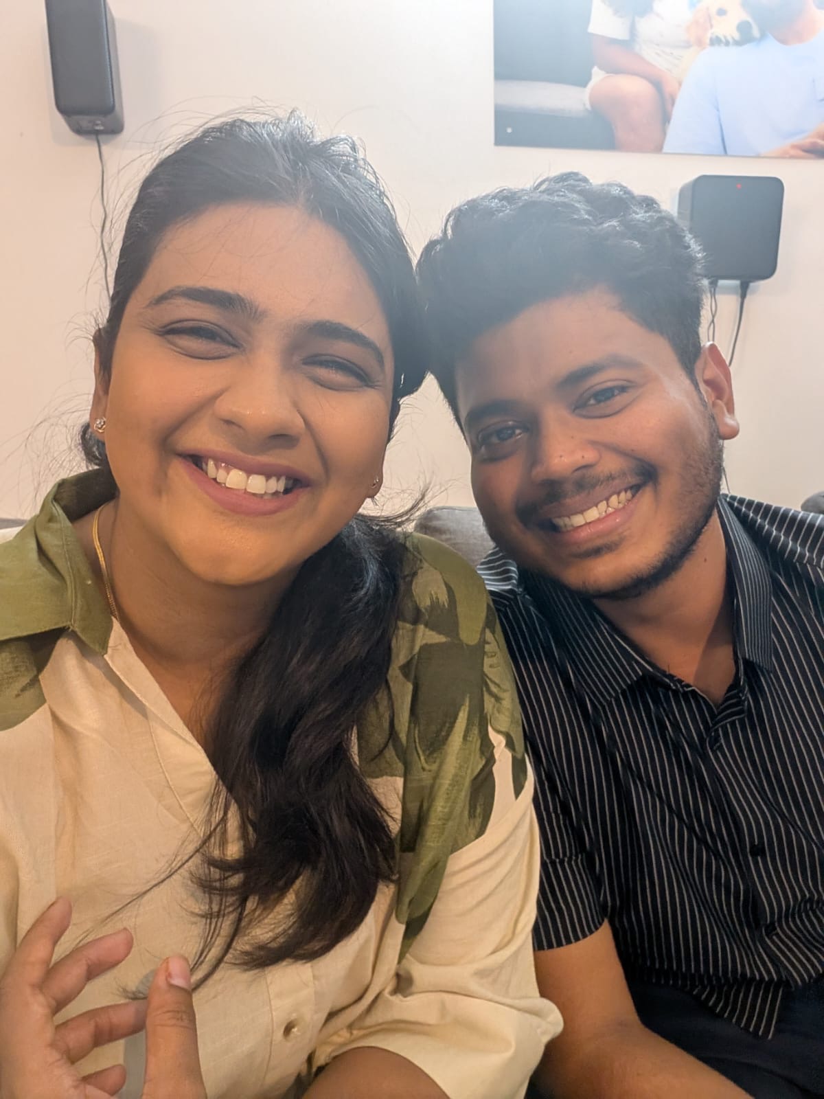 Ayush and Rajavi smiling in a selfie